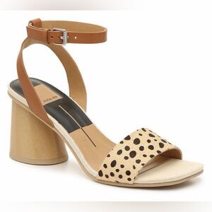 Dolce Vita ✨ Hazel Calf Hair Animal Print Block Heel Sandals Sz 6 NWT